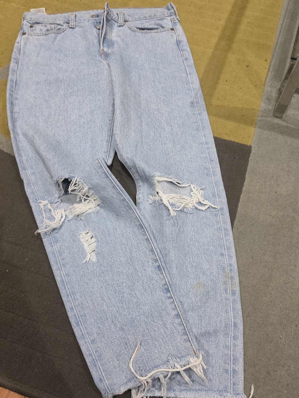 Levi's Light Blue Distressed Boyfriend Jeans NO STRETCH